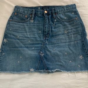 J.Crew star print jean skirt
